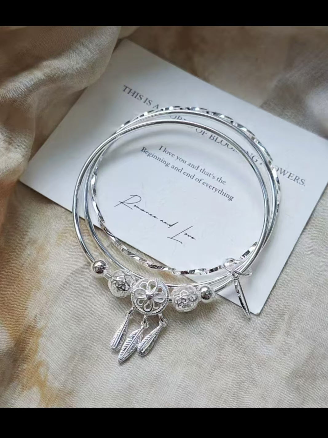 Three Lives Three Worlds Silver Bracelet