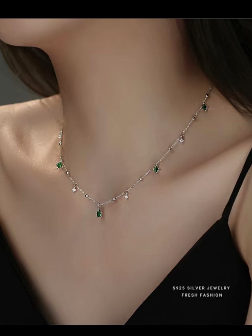 teardrop shaped clavicle necklace