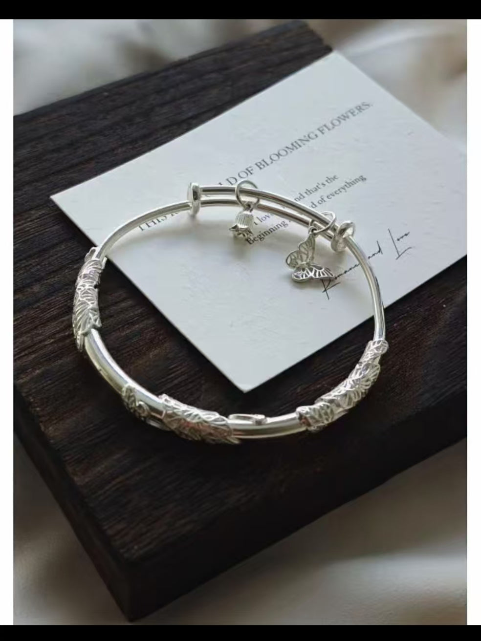 Silver Filigree Butterfly Bracelet