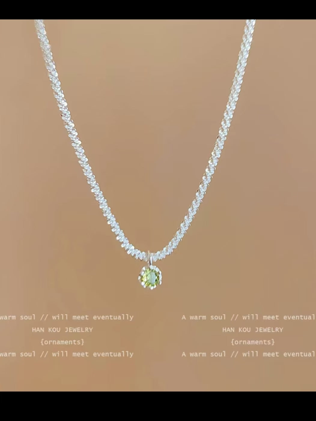 Green Diamond Gypsophila Necklace