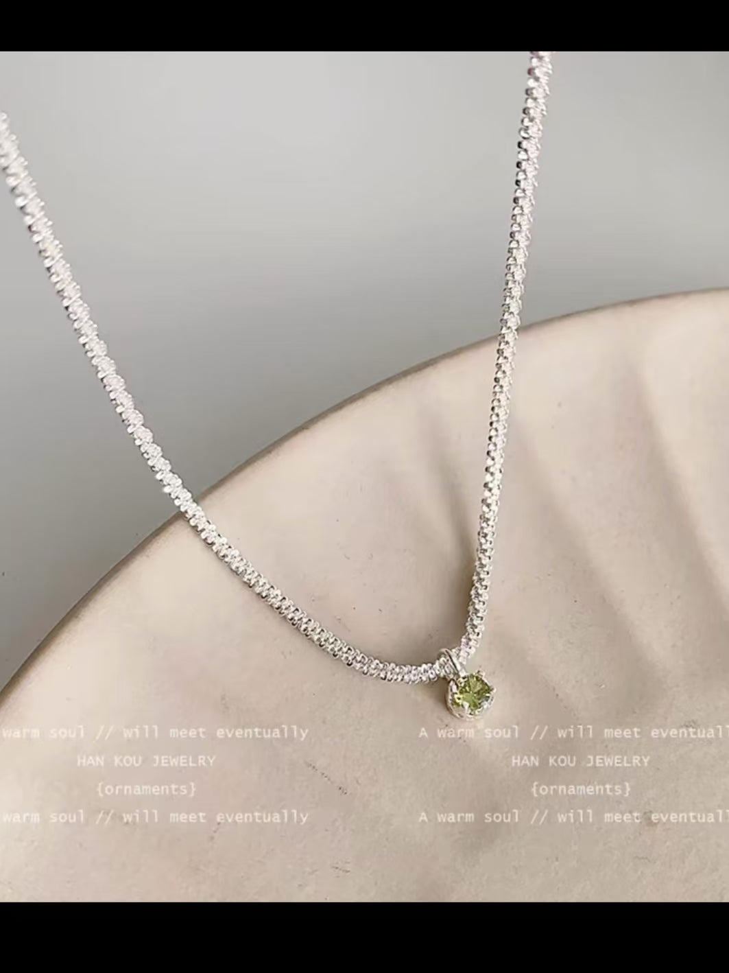 Green Diamond Gypsophila Necklace