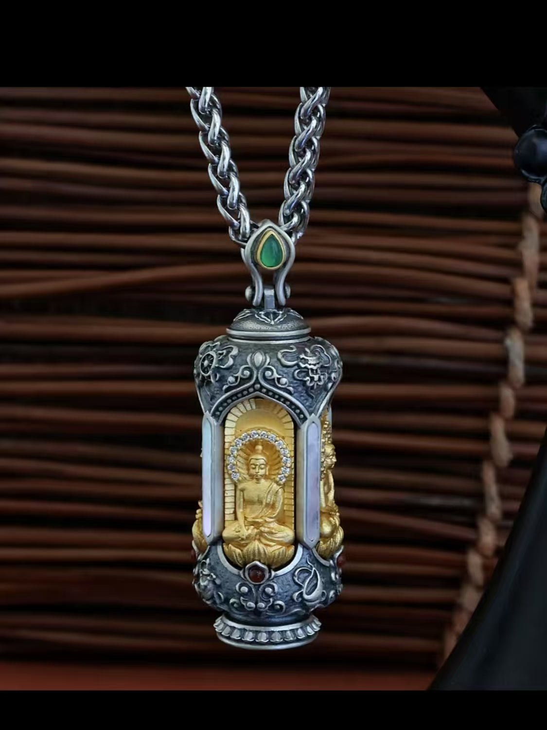 Four-faced Buddha necklace pendant