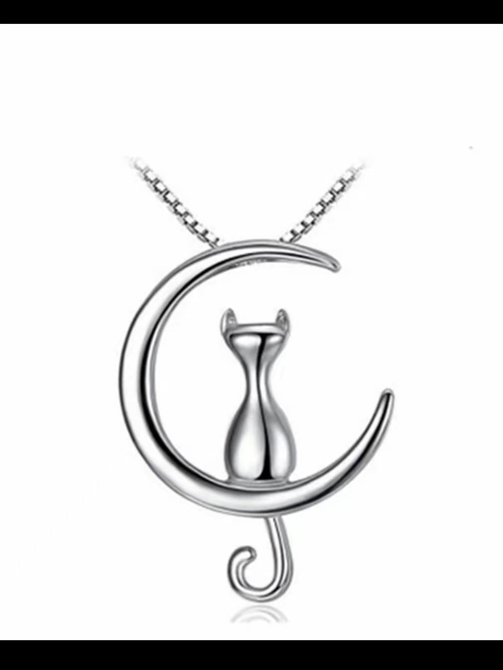 Moon Cat Clavicle Necklace