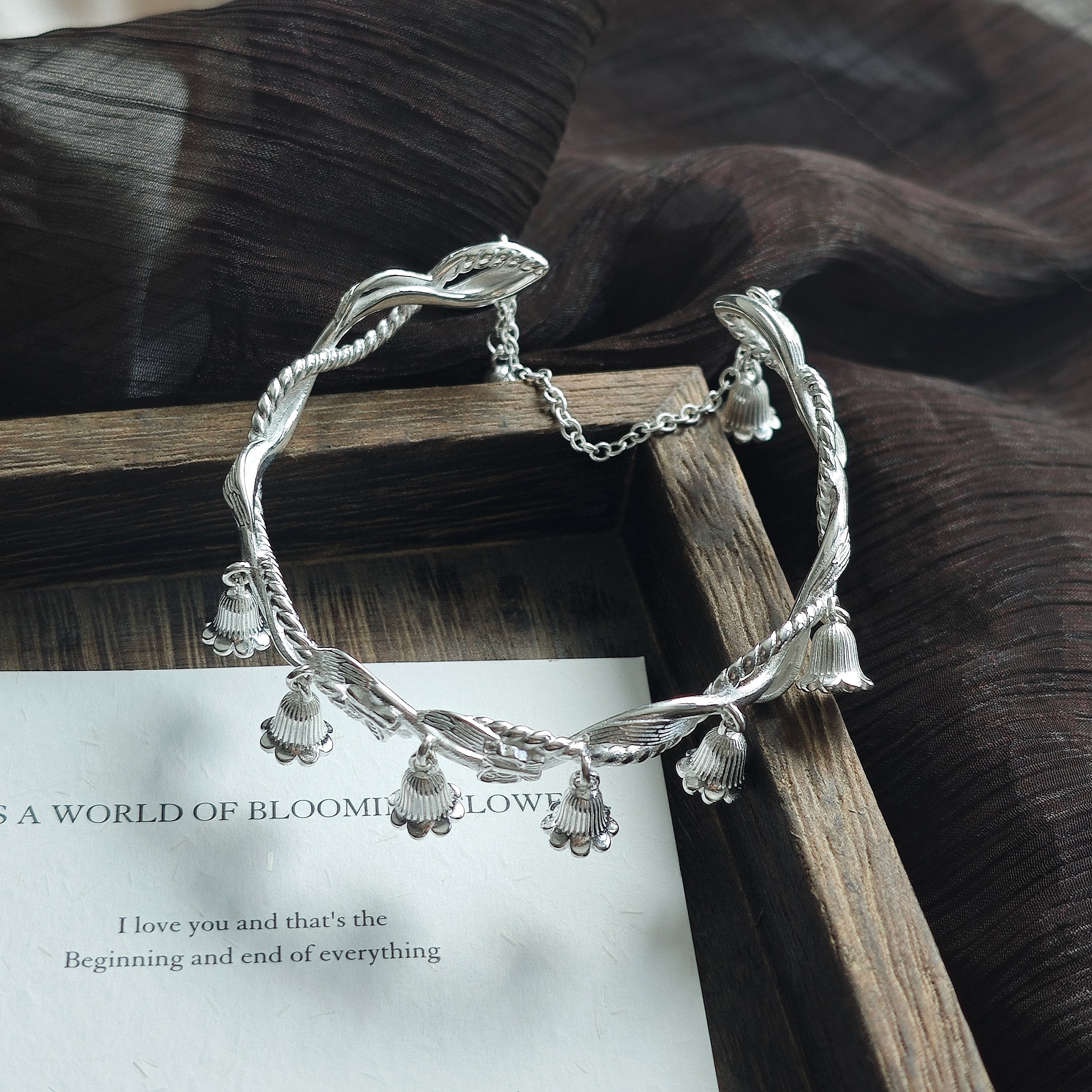 Silver Bell Orchid Bracelet