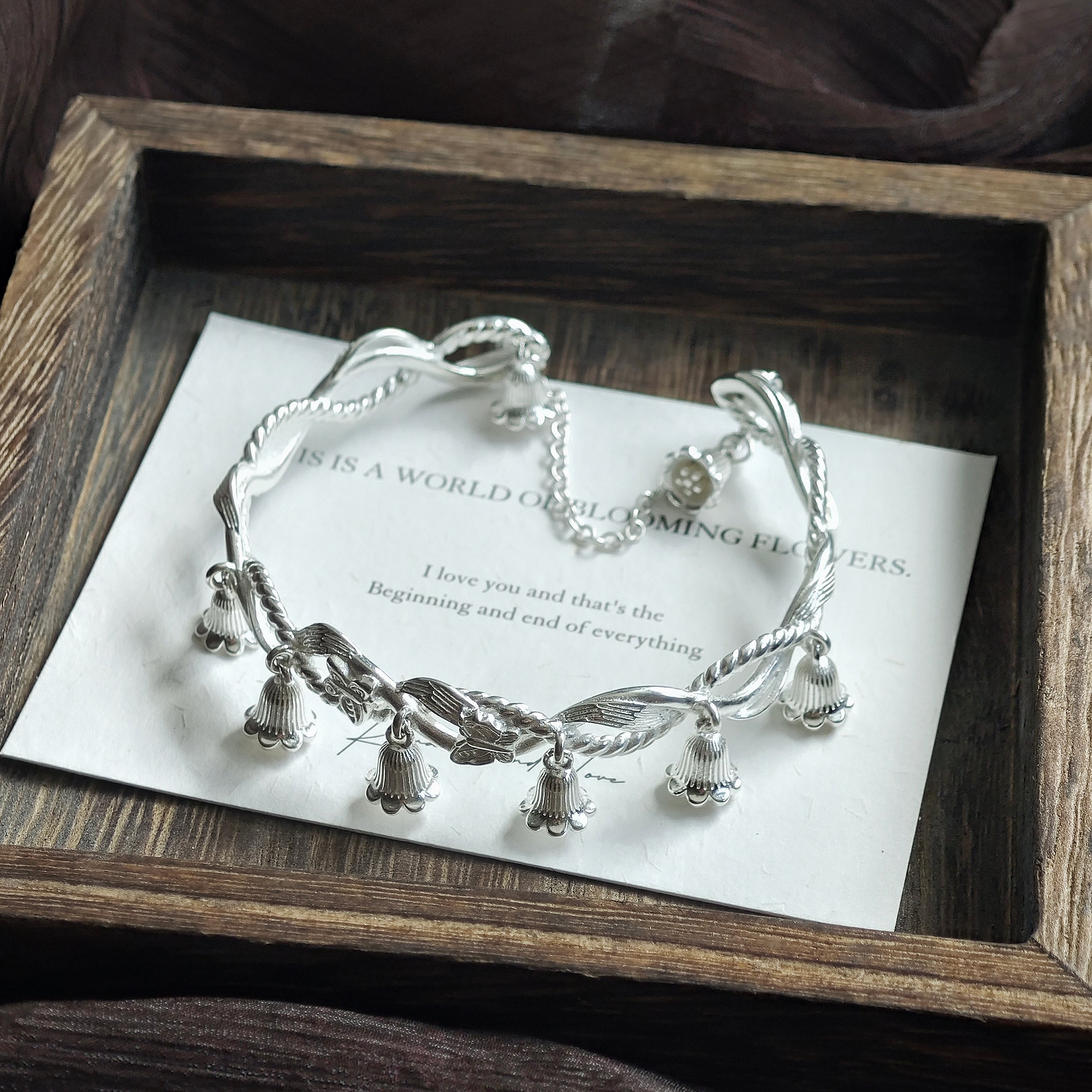 Silver Bell Orchid Bracelet